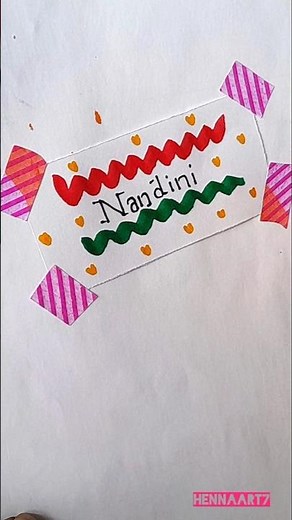Easy DIY Name Tag Design 💖 Cute Paper Craft Idea #Shorts #art #nameart #diy #diyart