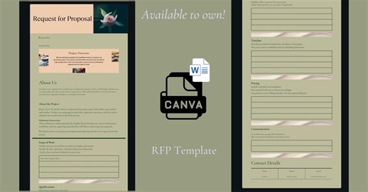 Request for Proposal Canva Template | RFP Google Form | Professional RFP Word Form Template - Etsy Canada