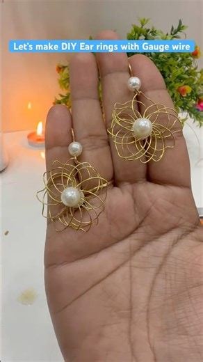 Let’s make DIY earrings with gauge wire#craft #accessories #diy #girls#shorts#youtube