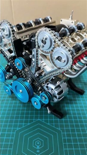 Hand-assembled V8 engine model kit #miniengine #modelkit #v8 #engine