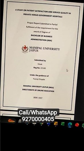 How to Make Manipal University BBA Final Year Project | Full Dissertation Guide