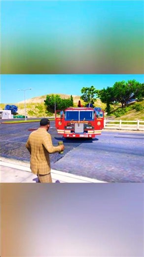 Franklin Destroying Firetruck in gta 5 #gta