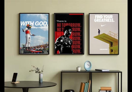 Motivational Poster Set of 3, Success Mindset Wall Art, Gym Motivation Prints, Inspirational Quote Poster, Discipline Decor, Ambition Room - Etsy