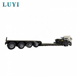 [Hot Item] High Quality 120 Ton 4-Axis Detachable Hydraulic Gooseneck Low Bed Trailer High-Low Airbag Heavy-Duty Capacity Low Trailer
