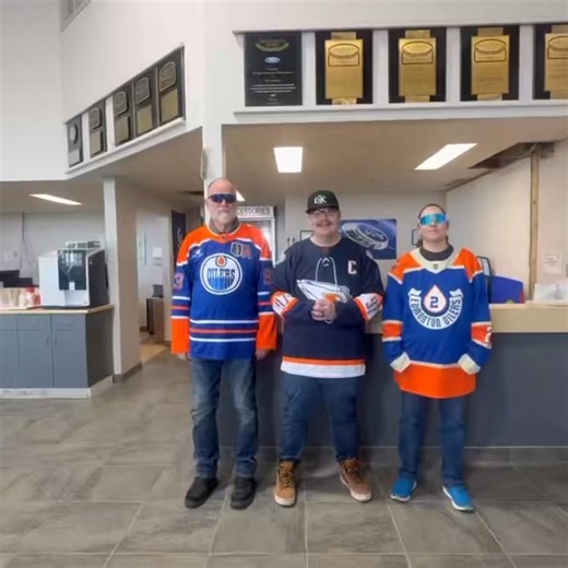 The Oilers lost. A bet was made. Consequences followed. Huge thanks to Emily and Lloyd for being great sports, and to Jason for delivering the pie with precision. And of course, a shoutout to Brandon, our lone Penguins fan (and GSM) — sometimes being outnumbered has consequences! We take our work seriously — but having fun as a team matters too. Just another day at DK. #DKFord #Ford #Leduc #Oilers #Penguins #LetsGoOilers #Dealership | DK Ford Leduc