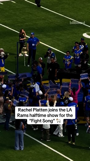 Rachel Platten joins the LA Rams for the “Fight Song” for the Crucial Catch game highlighting breast cancer awareness 🐏✊ | Billboard