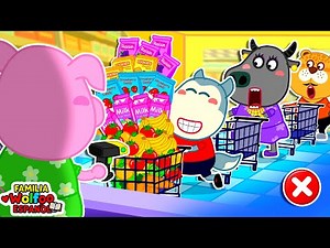 Familia Wolfoo Español | PRIMER DÍA DE SUPERMERCADO 🛒 - BUENOS MODALES - Dibujos Animados Educativos
