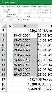 Format Date Excel