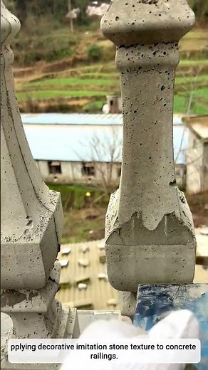 Faux Stone Balustrade Painting