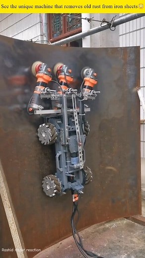 See the unique machine that removes old rust from iron sheets😳 #iron #rustic #sheets #machine #ideas #trending #reaction | Rashid nazar reaction