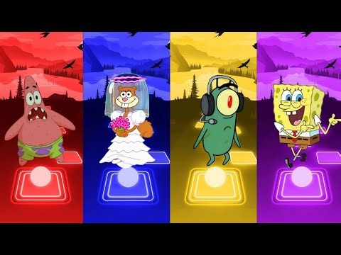 PATRICK Exe 🆚 SANDY CHEEKS Exe 🆚 PLANKTON Exe 🆚 SPONGEBOB Exe | Tiles Hop Battle