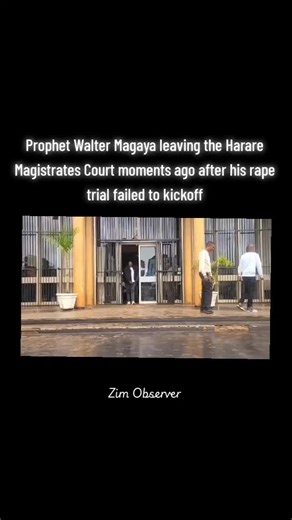 Zim Observer on Instagram: "UPDATE: Prophet Walter Magaya leaving the Harare Magistrates Court moments ago after his r@p3 trial failed to kickoff. His lawyers want trial in open court, prosecution wants witnesses to testify via video. Magistrate agreed with NPA. Magaya to bring application for referral to ConCourt"