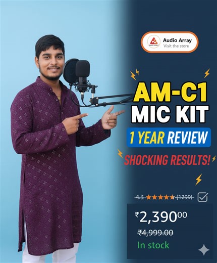 1.4K views | ️ Level up your voice with Audio Array AM-C1 USB Condenser Mic Kit  Perfect for Facebook Live, Podcasts, Gaming, Singing & Streaming ✨ ✅ Studio-quality sound (192kHz/24bit) ✅ Boom arm, pop filter & shock mount included ✅ Plug & play – no extra setup needed ✅ Special Price: ₹2,390 ( ~₹4,999~ )   Best budget mic to make your content sound professional. #ContentCreator #FacebookLive #Podcasting #Streaming | Techie Munnoo | Facebook