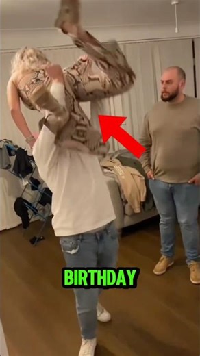 Her Birthday Hug Almost Turned Into a Disaster 😨