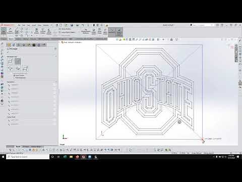 Convert Image into Lines Sketchs to engrave a logo using DraftSight, SOLIDWORKS, and CAMWorks