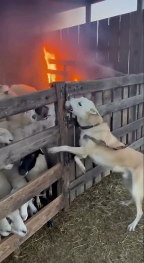 🐕🔥🐑 “Shepherd Dog Saves the Flock from Barn Fire!”