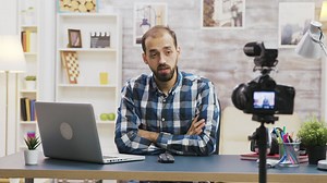 Vlogger creating a new video - Free Stock Video