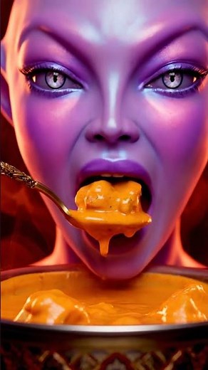 Butter Chicken (India) - Alien ASMR, Alien Idol, Cute Alien Mukbang, Alien Eating