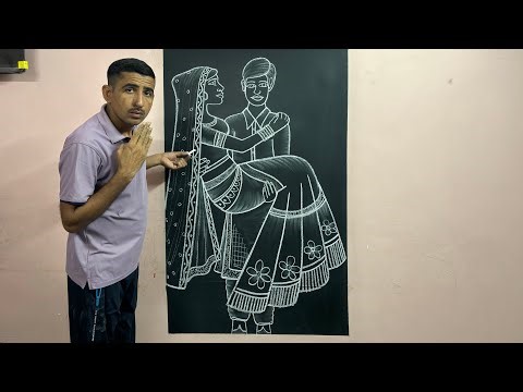 Learn to draw a bride and groom ||👌❤️ #brideart #groomdrawing #artwork