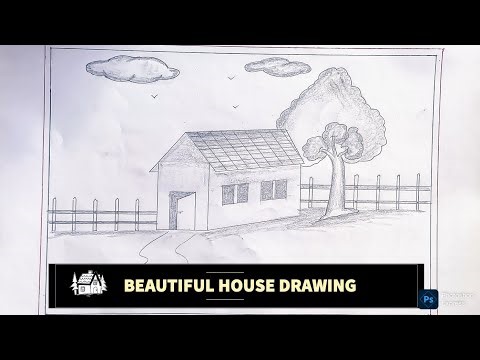 Beautiful House Drawing 🏠 || Home Drawing Easy || Hut Drawing Easy 🛖 #drawing #sketchdrawing #art 