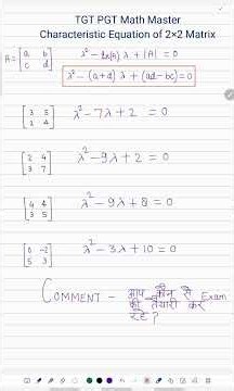 Characteristic Equation 2x2 Matrix Short Trick 🔥 #shorts