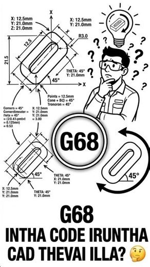 G68 vs G69 Explained in Tamil 😳 | CNC Code Series #8#CNCTAMILAN #CNCProgramming #G68 #G69