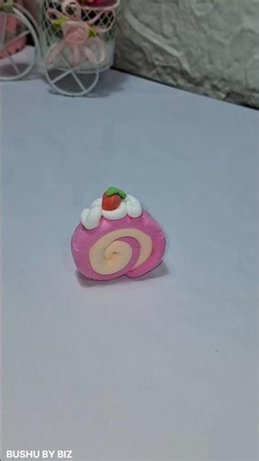 DIY Mini Swiss Roll Cake 🍰💖 | Cute Clay Dessert | Easy Miniature Craft #shorts