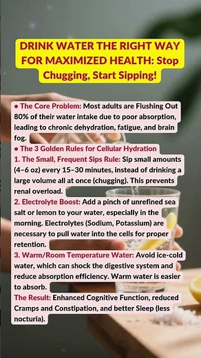 DRINK WATER THE RIGHT WAY FOR MAXIMIZED HEALTH: Stop Chugging, Start Sipping!