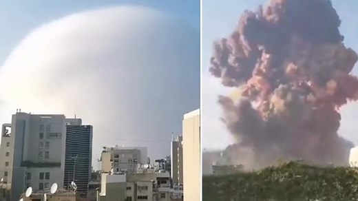 713K views · 1.5K reactions | TERRIFYING: At least 10 people are dead after a massive explosion rocked Lebanon's capital city of Beirut, damaging buildings and blowing out windows and doors as a giant mushroom cloud rose above the city. The blast knocked down balconies miles away. STORY: https://bit.ly/3i6k14n | FOX 13 News - Tampa Bay | Facebook
