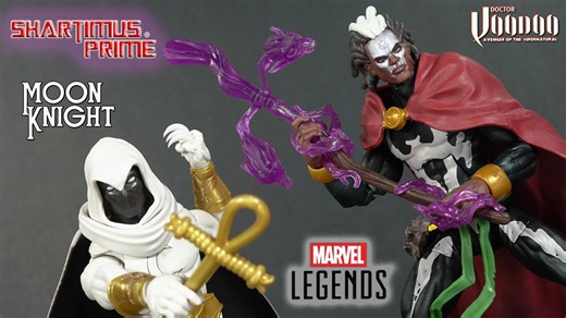 Marvel Legends Moon Knight and Brother VooDoo Blackheart BAF Wave Comic Figure Review