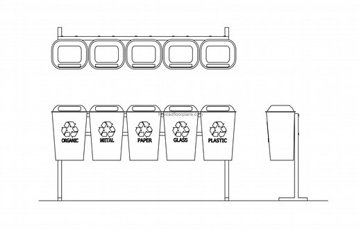 Recycling Bin - Free CAD Drawings