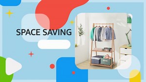 Small Clothes Rack Kids Dress Up Storage for Playroom, Toddlers Bedroom, Bamboo Child Garment Rack with 2 Tier Storage Shelf, Kids Clothing Rack Costumes Organizer