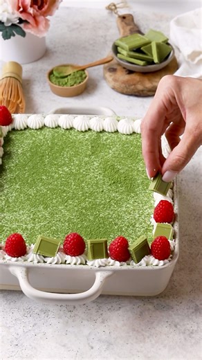 This delicious Matcha Tiramisu is made of ladyfingers soaked in matcha, with creamy mascarpone layers. An easy dessert to make, it doesn’t taste overly sweet, and will please any green tea lovers. 💚 Check out this amazing recipe here: https://www.piesandtacos.com/matcha-tiramisu/ | Pies and Tacos