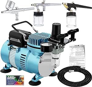 Amazon.com: Master Airbrush Cool Runner II Dual Fan Airbrushing System Kit - Air Brush Kit with Air Compressor & 3 Airbrushes, 0.3 mm Gravity & 0.35, 0.8 mm Siphon Feed, Holder & Learning Guide Manual : Arts, Crafts & Sewing