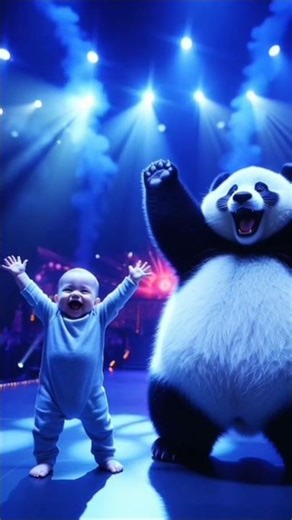 Baby & Panda Dance Show | Funny Panda Dance | Cute Baby Comedy | Viral Short🤪