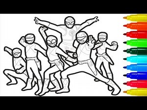Mighty Morphin Power Rangers Coloring Pages | Colouring Pages for Kids with Colored Markers