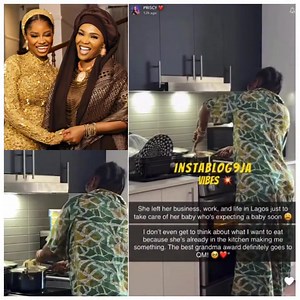 ‘Best grandma award goes to my mum’ — Priscilla Ojo showers praises on Iyabo Ojo for pausing her life in Lagos to care for her as she prepares to welcome a baby 👩‍👧❤️🍲 #Instablog9jaVibes #IyaboOjo #PriscillaOjo #MotherDaughterGoals #NaijaMums #FamilyLove #GrandmaAward #EntertainmentGis | Instablog9ja