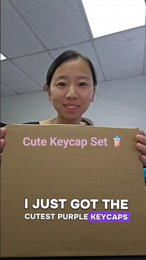 This is the cutest purple keycap set ever! #keycaps #cute #keyboardasmr #mechanicalkeyboard