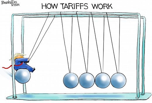Editorial cartoons for March 9, 2025: Tariff whiplash, Trump speech, Ukraine rupture