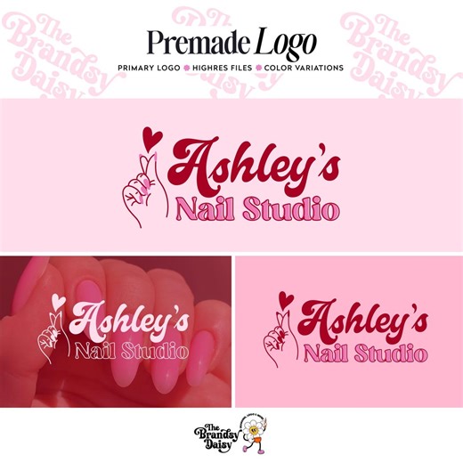 Nail Studio Logo Design: Logo in 3 Color Options • for Nail Artists, Nail Salons - Etsy