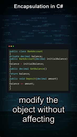 Encapsulation Explained in 30 Seconds | C# .NET Coding Tip #csharp #dotnet #coding #shorts