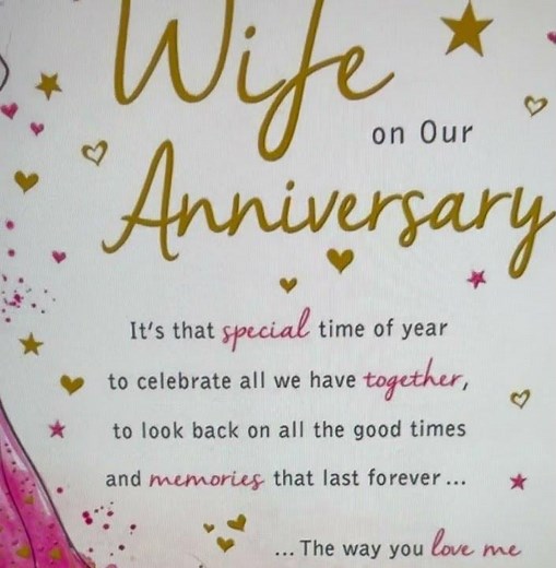Wife Happy Anniversary Card With Verses Herbys Gifts and Cards