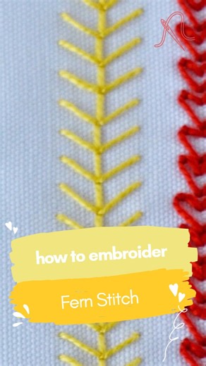 Fern Stitch for Borders #HandEmbroidery #EmbroideryTutorial #Shorts