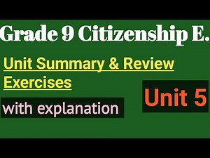 Citizenship Education Grade 9 Unit 5 multiculturalism in Ethiopia Unit summary and Review exercise