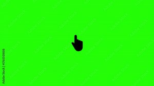 Mouse pointer hand clicks icon animation. Finger touch gesture animation. Hand icon touching animation on green background.