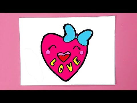 HOW TO DRAW A CUTE VALENTINE'S DAY CARD