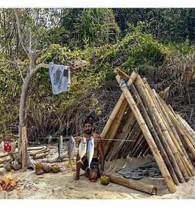 3.2M views · 48K reactions | Solo survival on island catch and cook fish for food - Survival Skill | Survival Skill | Facebook