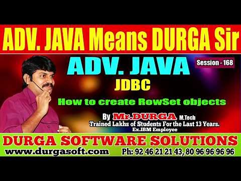 Adv Java || JDBC Session - 168 || How to create RowSet objects by Durga Sir