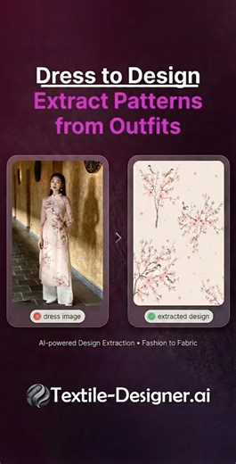 Dress2Design (www.textile-designer.ai) #aidesigntools #digitaltextiles #fabricdesign #fashiontech