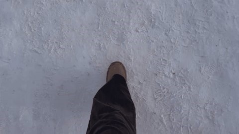 Womens Feet Walking Snow Shot Above Stock Footage Video (100% Royalty-free) 3965026787 | Shutterstock